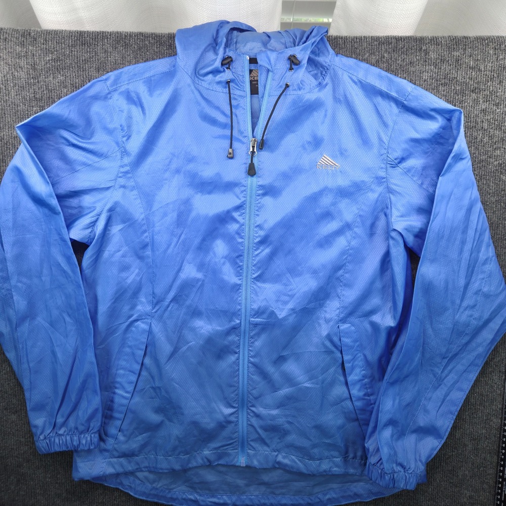 Kelty Windbreaker Jacket Mens XL Blue Hooded Gorpcore Technical Outdoor Hiking